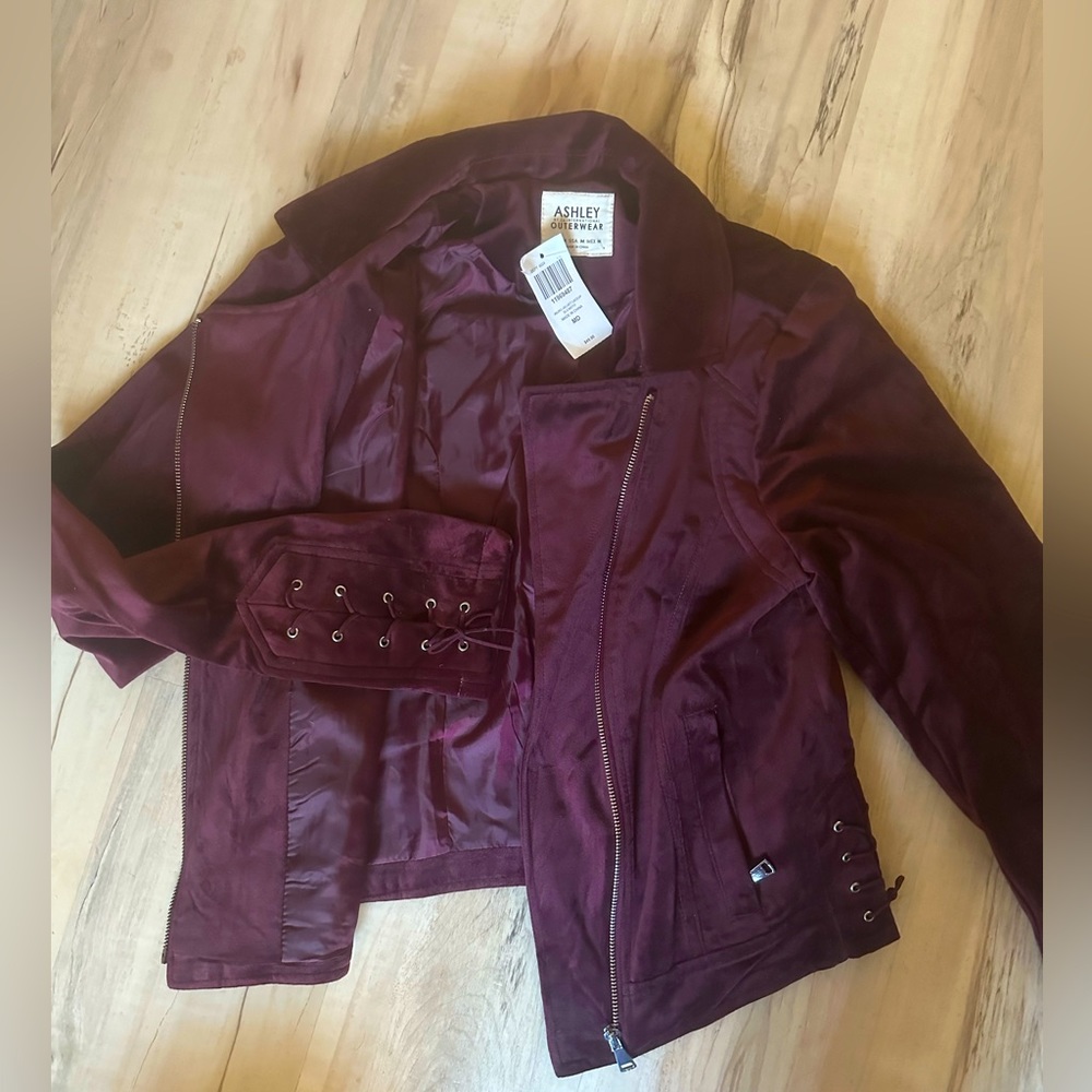 Ashley Outerwear Velour Motto Jacket